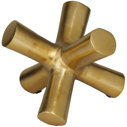 7" Gold Aluminum Jack Abstract Sculpture